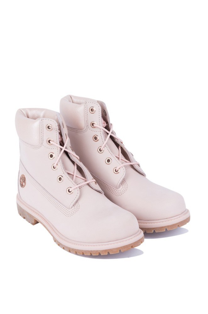 pink nubuck timberlands