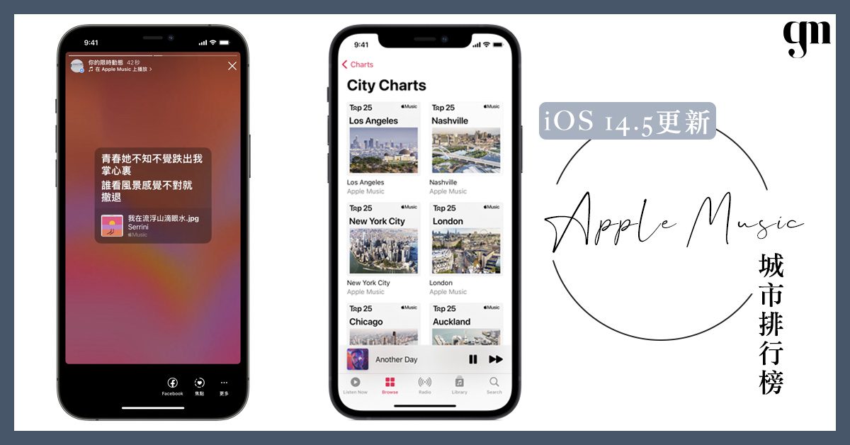 【iOS 14.5更新】Apple Music新增「城市排行榜」，即時收看音樂排行榜名單～